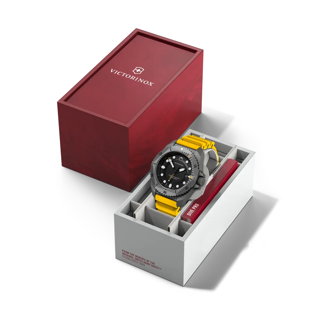 Victorinox Dive PRO Quartz 43 MM Yellow Bracelet Black Matt Dial Watch 241992
