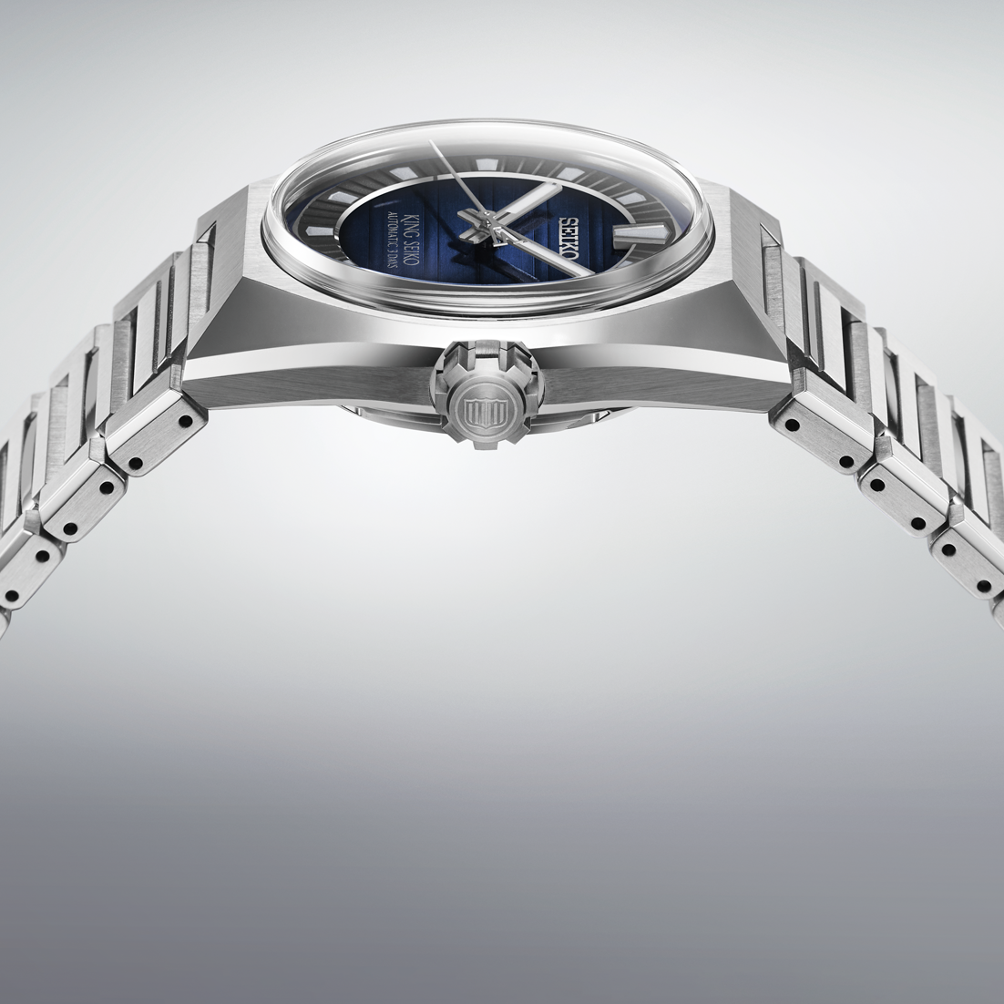 King Seiko VANAC 41 MM Stainless Steel Automatic Blue Dial Watch SLA085J1