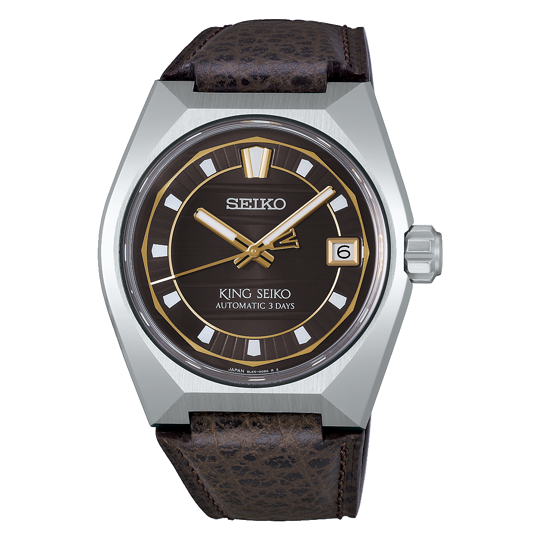 King Seiko VANAC 41 MM Stainless Steel Automatic Brown Dial Watch SLA093J1