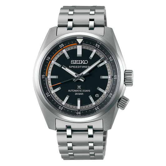 Seiko Prospex Speedtimer Stainless Steel Automatic 39.5 MM Black Dial Watch SPB515J1
