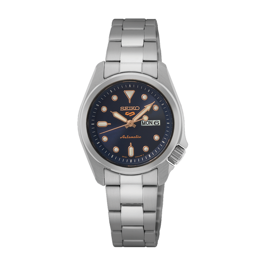 Seiko 5 Sports SKX Series 28 MM Navy Blue Dial Stainless Steel Automatic Watch SRE003K1