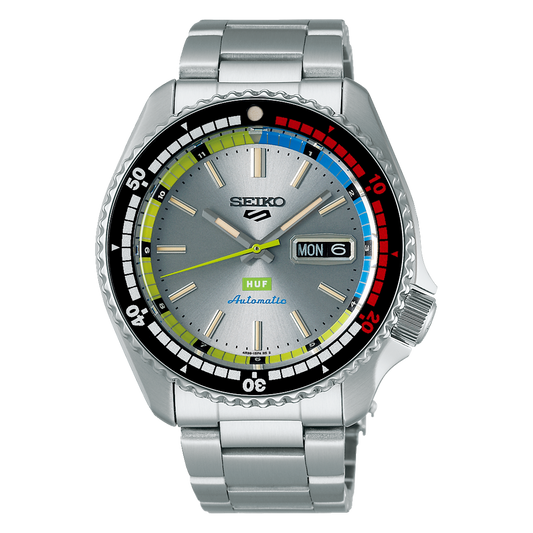 Seiko 5 Sports SKX Series HUF Limited Edition 42.5 MM Silver Dial SS Automatic Watch SRPL33K1