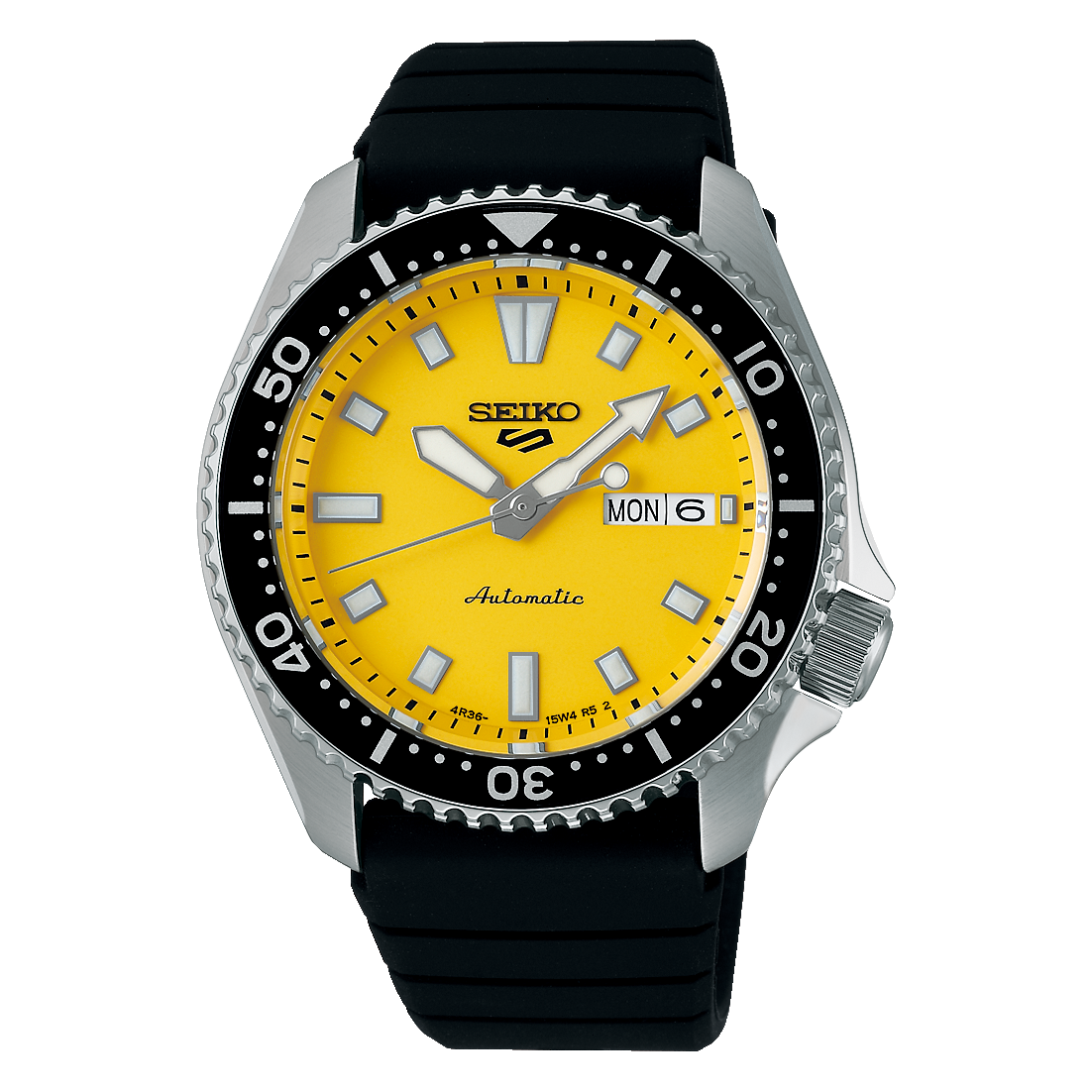 Seiko SKX 5 Sports Series 42.5 MM Stainless Steel Yellow Dial Automatic Watch SRPL87K1
