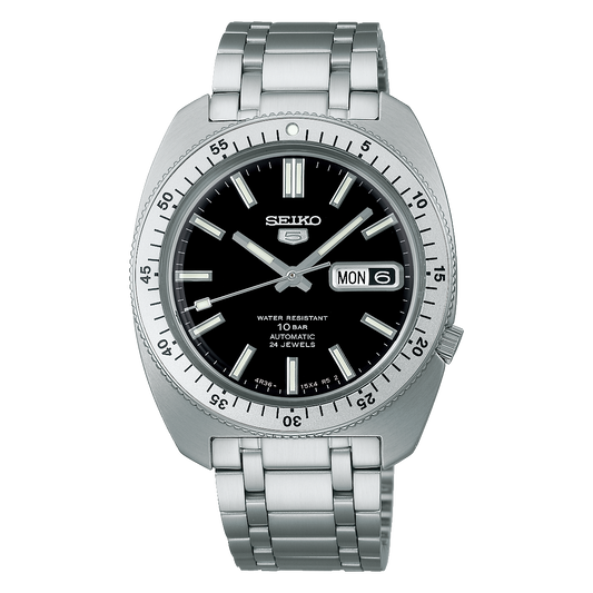 Seiko SKX 5 Sports Series 38.2 MM Stainless Steel Black Dial Automatic Watch SRPL93K1