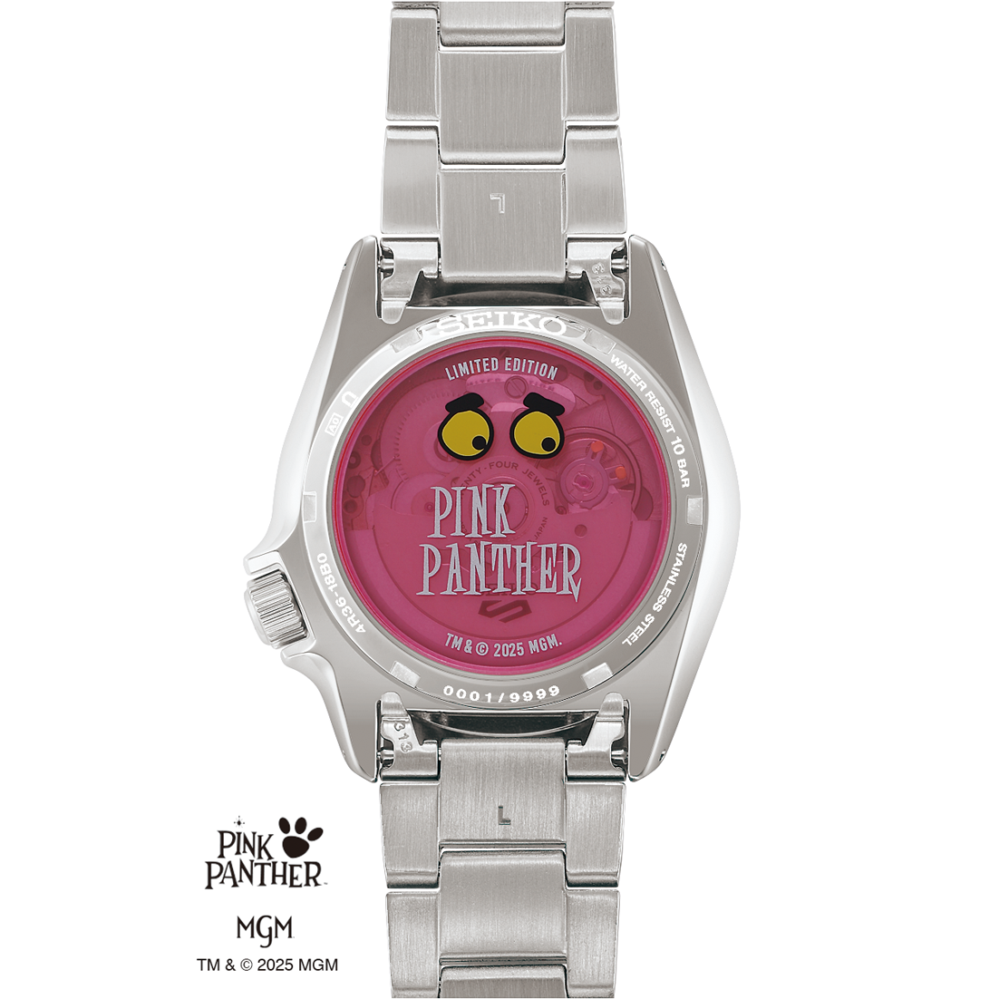Seiko 5 Sports SKX Series Pink Panther LE of 9,999 Pieces 38 MM SS Pink Dial Automatic Watch SRPM07K1