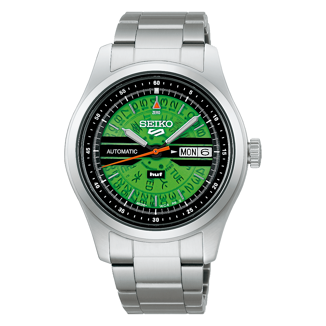 Seiko 5 Sports Field Series HUF LE 39.4 MM Automatic SS GMT Green Dial Watch SRPM09K1