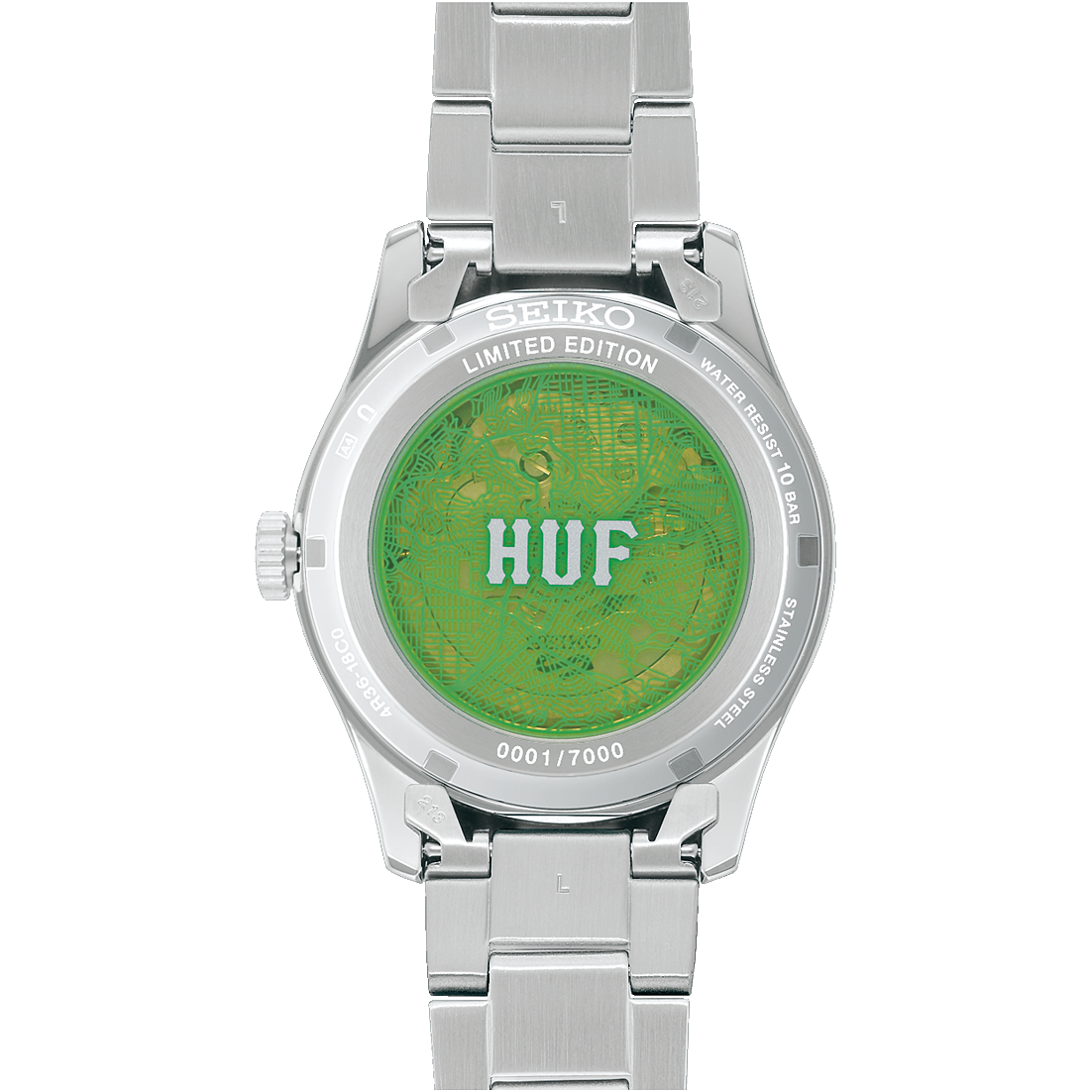 Seiko 5 Sports Field Series HUF LE 39.4 MM Automatic SS GMT Green Dial Watch SRPM09K1