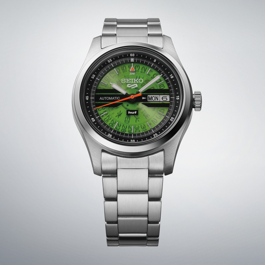 Seiko 5 Sports Field Series HUF LE 39.4 MM Automatic SS GMT Green Dial Watch SRPM09K1