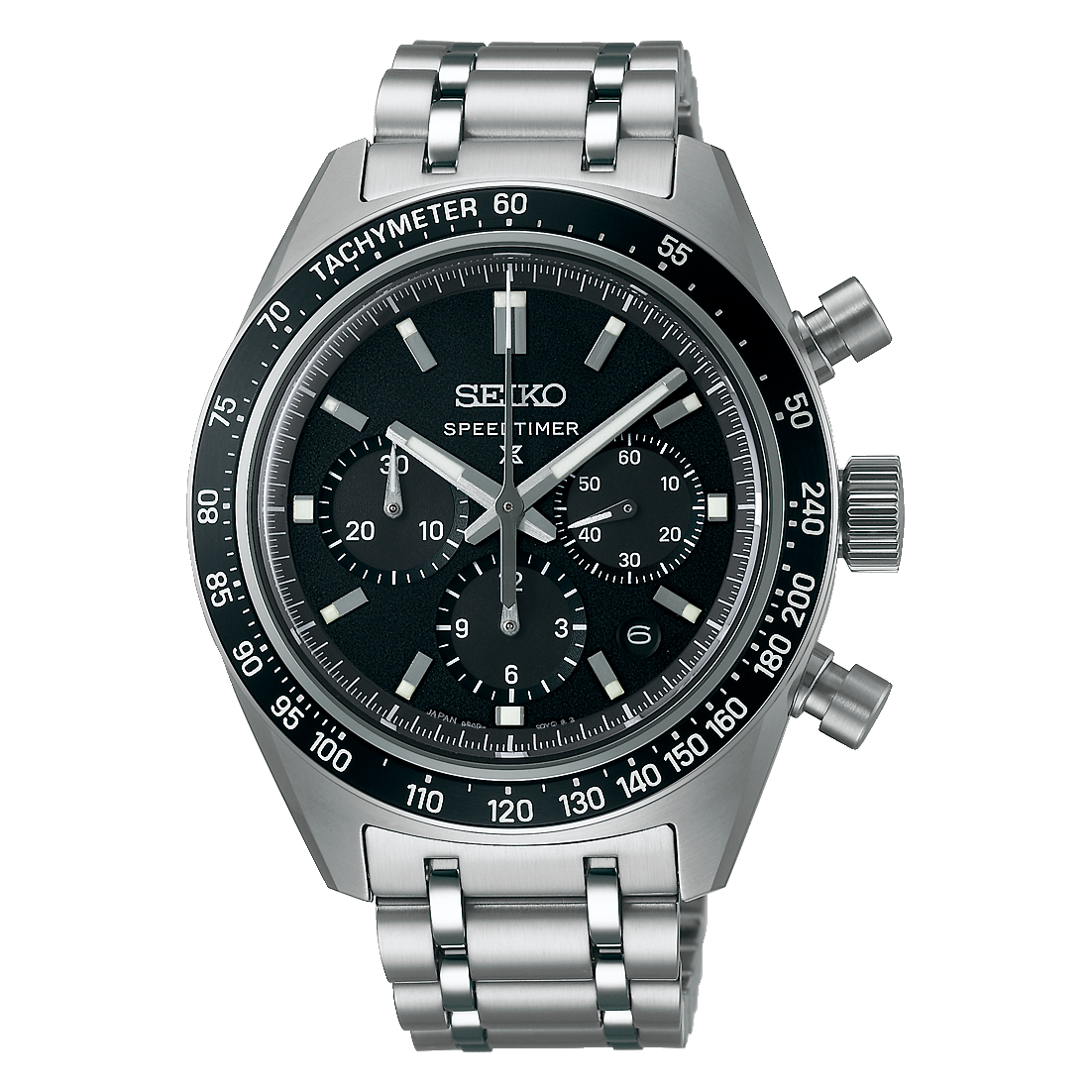 Seiko Prospex Speedtimer Stainless Steel Automatic 42 MM Black Dial Watch SRQ055J1