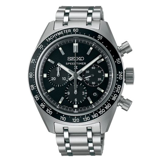 Seiko Prospex Speedtimer Stainless Steel Automatic 42 MM Black Dial Watch SRQ055J1