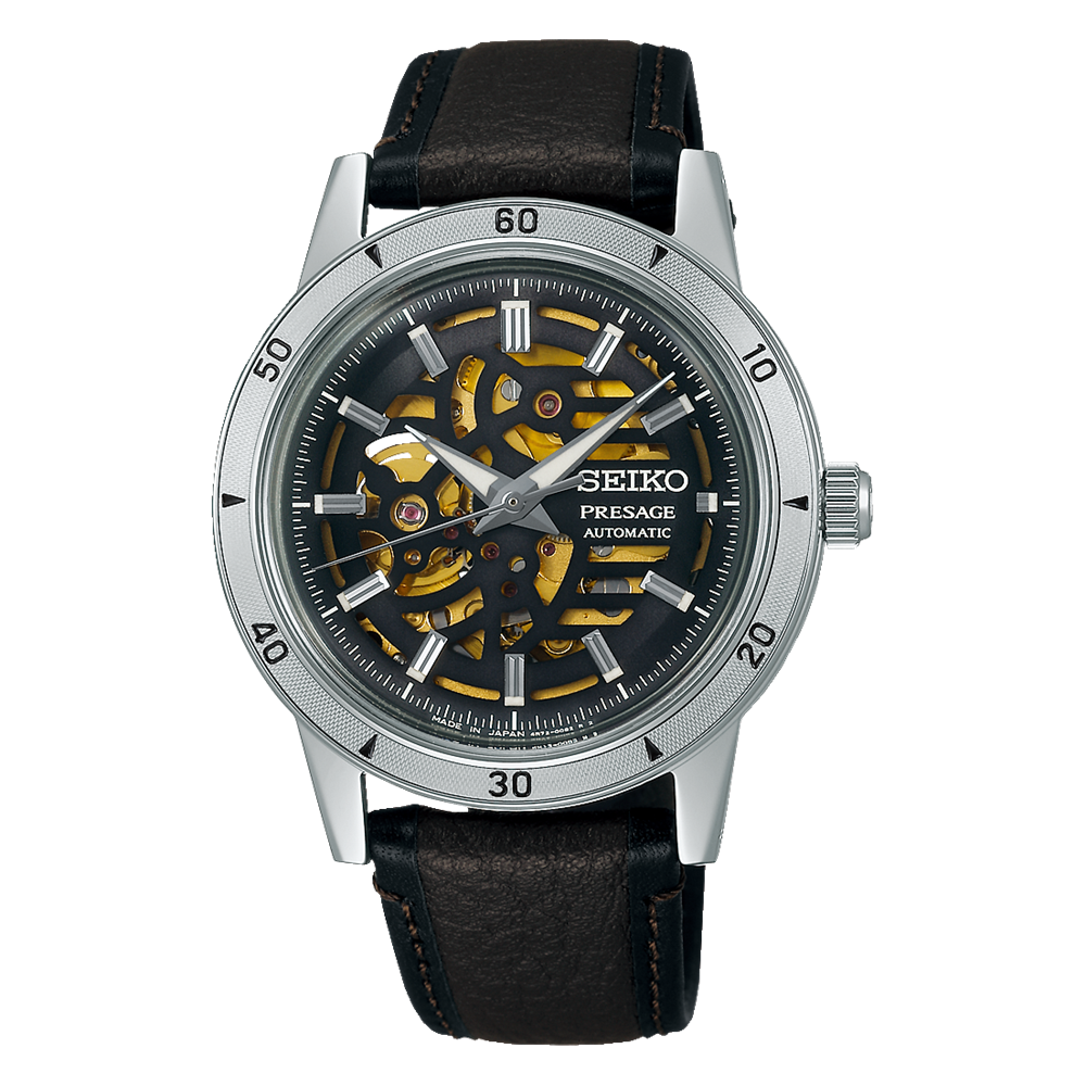 Seiko Presage 60's Style Biker Stainless Steel 39.5 MM  Automatic Watch SSA461J1