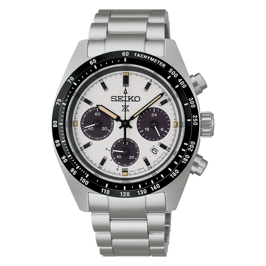 Seiko Prospex Speedtimer Solar Chronograph 39 MM White Dial Watch SSC961P1