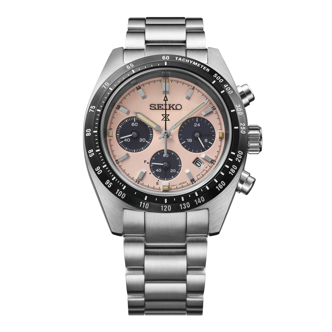 Seiko Prospex Speedtimer Solar Chronograph 39 MM Salmon Dial Watch SSC963P1