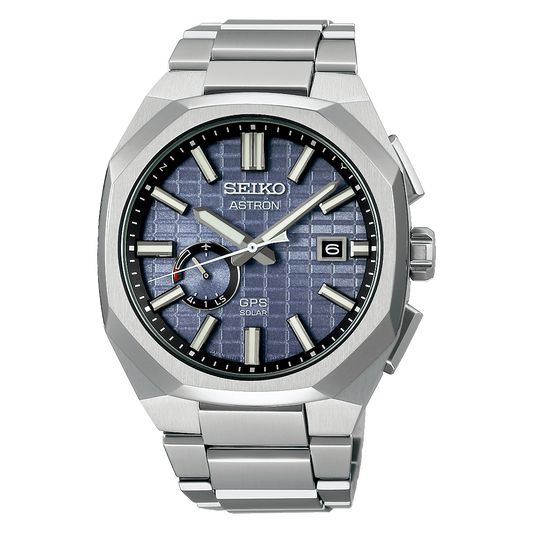 Seiko Astron Stainless Steel GPS Solar41.2 MM Blue Dial Watch SSJ013J1
