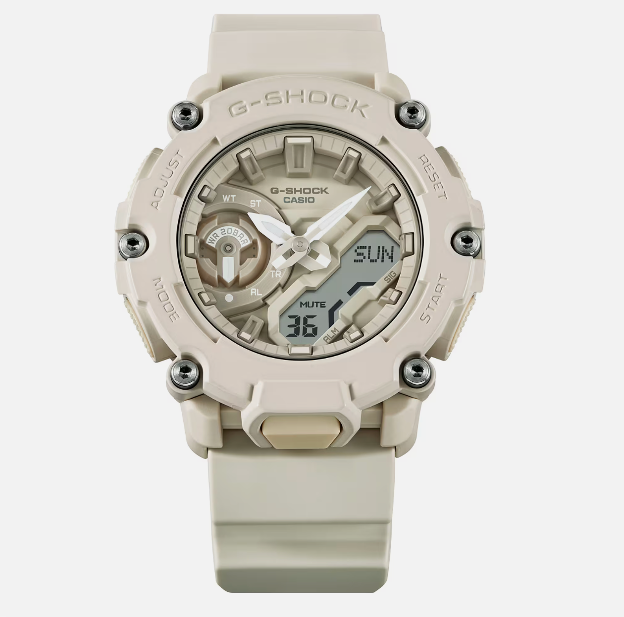 Casio G-Shock Analog Digital Beige Resin Watch - GA-2200NC-7