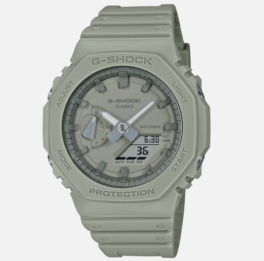 Casio G-Shock Analog Digital Khaki Resin Watch - GA-2100NC-3