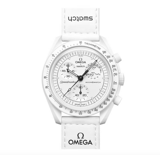 Omega X Swatch Moonswatch Mission to The Moonphase White Snoopy Watch SO33W700