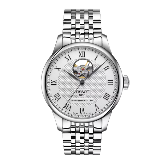 Tissot Le Locle Powermatic 80 Open Heart 39.3 MM SS Automatic Silver Dial Watch T006.407.11.033.02