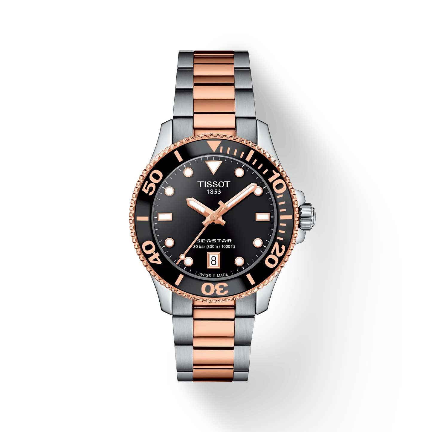 Tissot Seastar 1000 Quartz 36 MM Black Dial Two Tone SS Watch T120.210.22.051.01