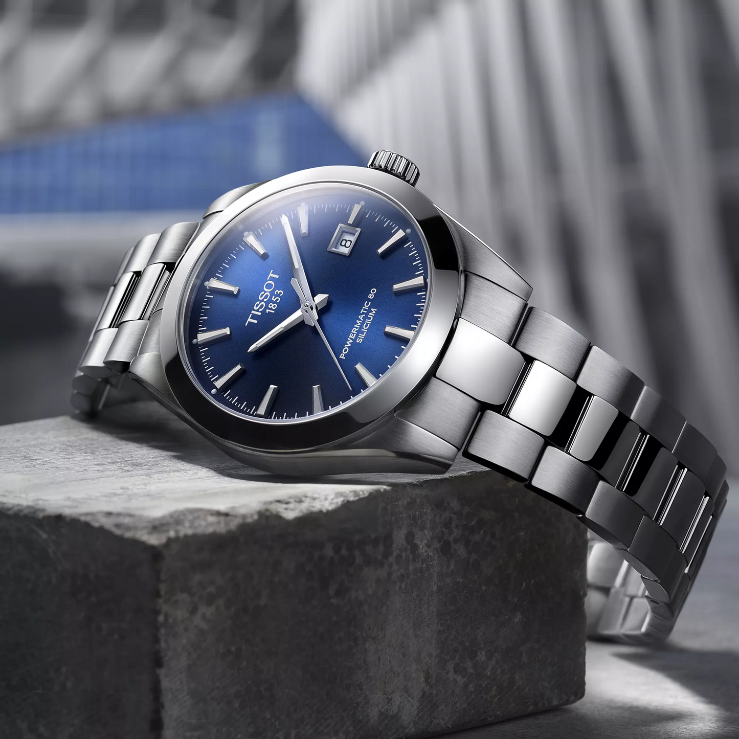 Tissot Gentleman Powermatic 80 Silicium 40 MM SS Automatic Blue Dial Watch T127.407.11.041.00