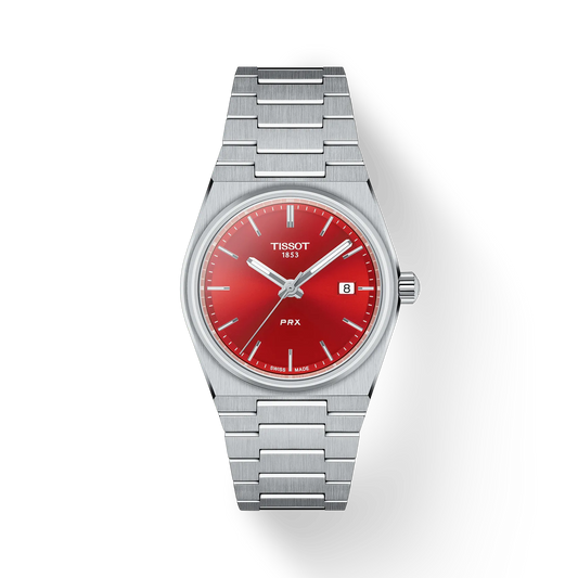 Tissot PRX Quartz 35 MM Stainless Steel Red Dial Watch T137.210.11.421.00
