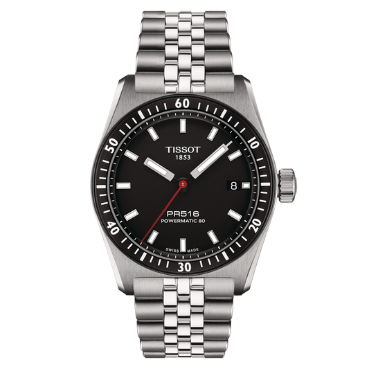 Tissot PR516 Powermatic 80 38 MM SS Automatic Black Dial Watch T149.407.11.051.00