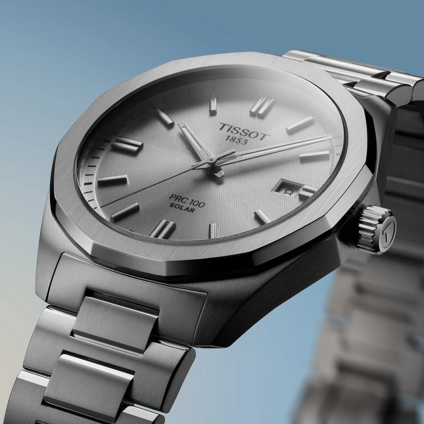 Tissot PRC 100 Solar-Powered Quartz 39 MM Silver Dial Watch T151.422.11.031.00