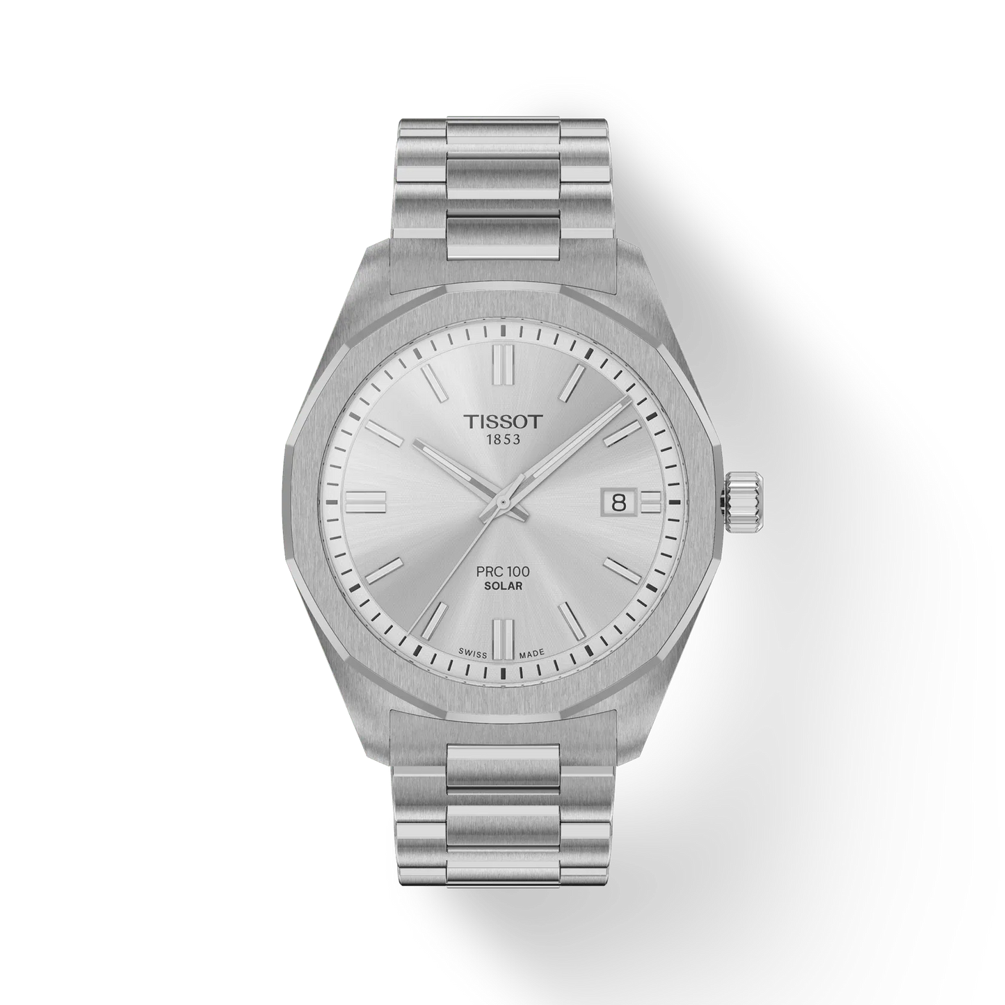 Tissot PRC 100 Solar-Powered Quartz 39 MM Silver Dial Watch T151.422.11.031.00