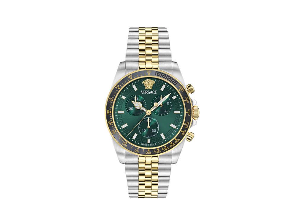 Versace Greca Chrono Wave 43mm Bicolor Green Sunray VE0H00425