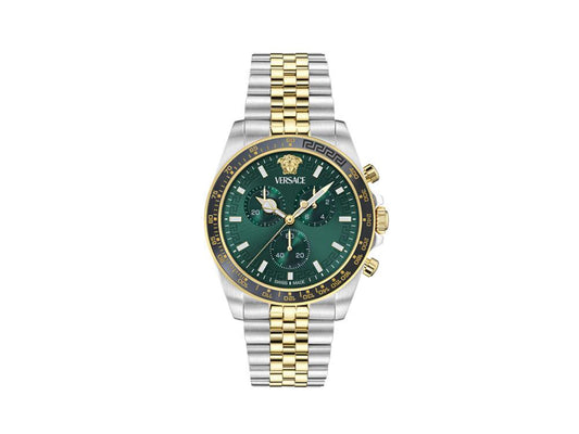 Versace Greca Chrono Wave 43mm Bicolor Green Sunray VE0H00425