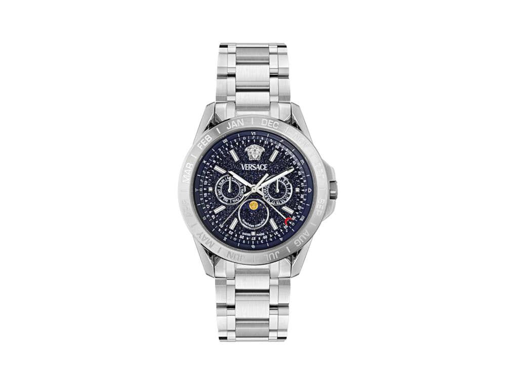 Versace V-Galaxy Moonphase 43mm Blue Aventurine Dial VE0K00125
