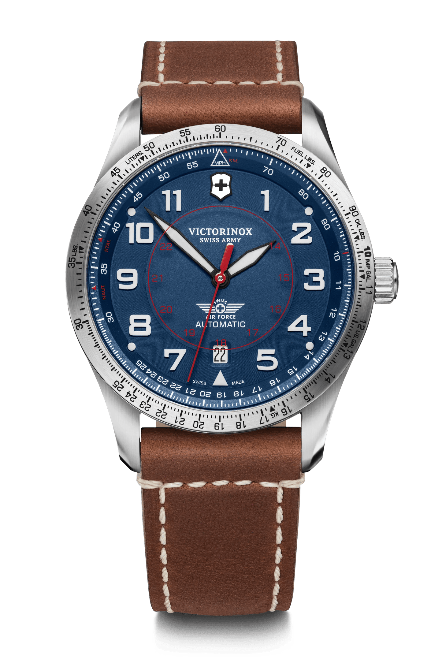Victorinox AirBoss Mechanical 42 MM Stainless Steel Blue Dial Watch 241887