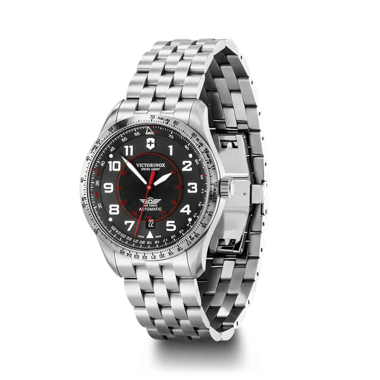Victorinox AirBoss Mechanical 42 MM Stainless Steel Black Dial Watch 241888