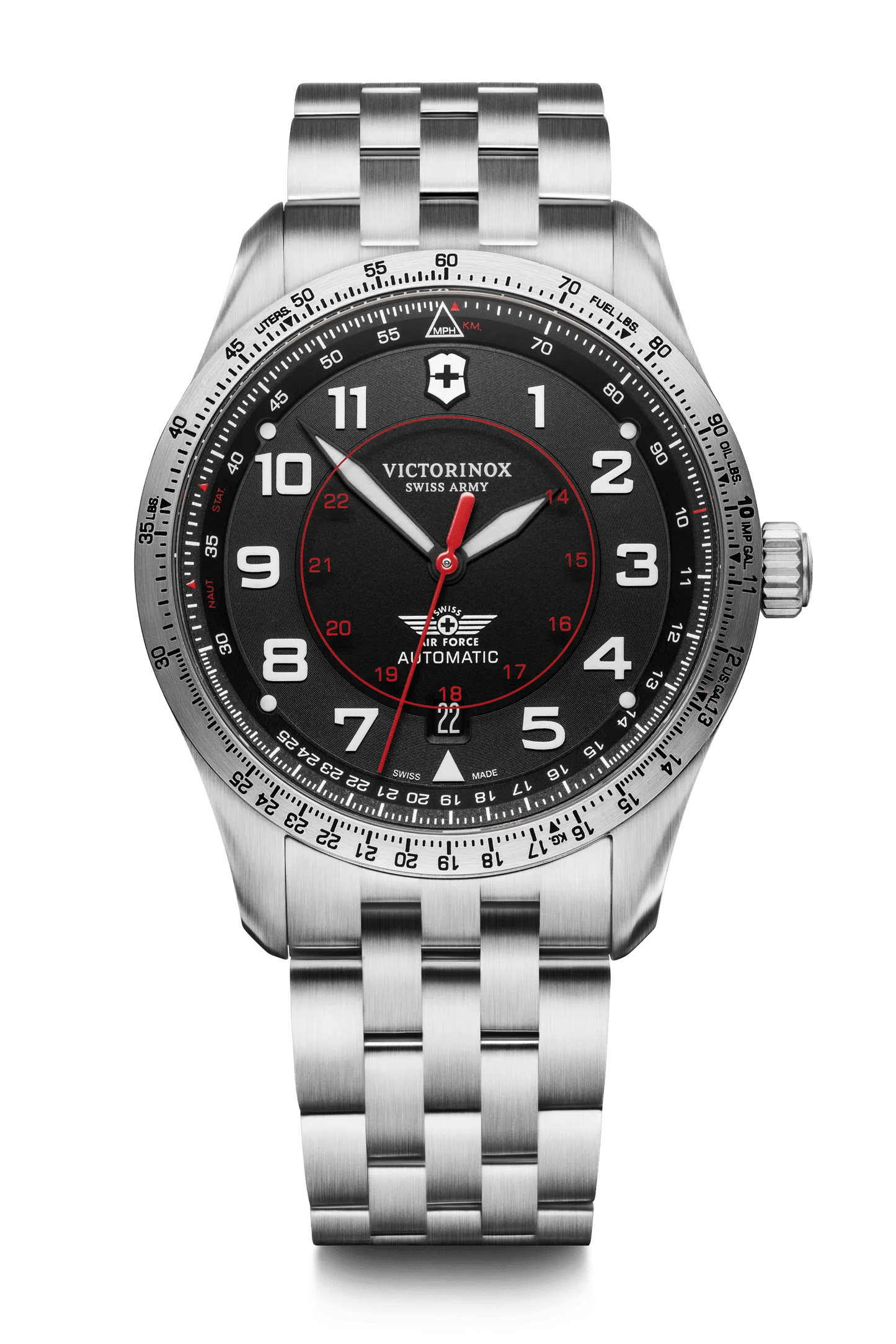 Victorinox AirBoss Mechanical 42 MM Stainless Steel Black Dial Watch 241888