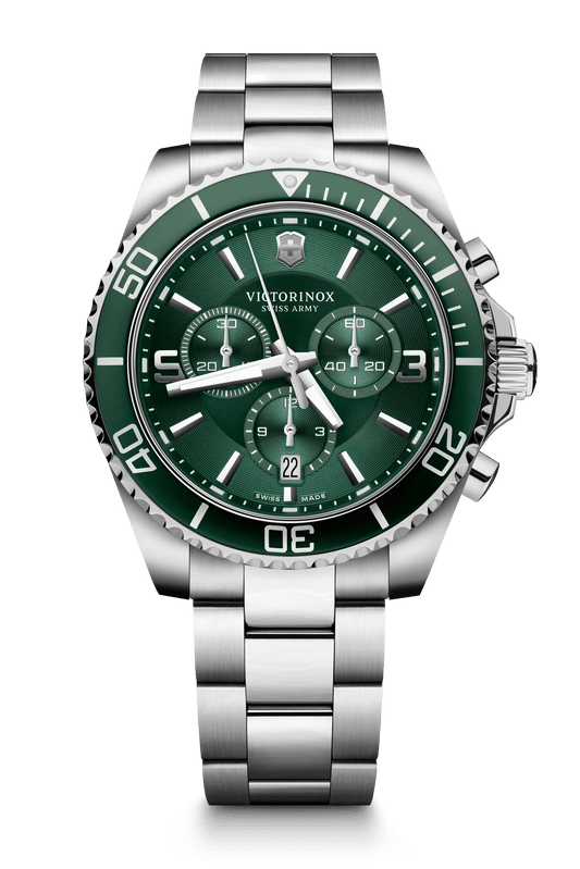Victorinox Maverick Chronograph 43 MM SS Analog Quartz Green Dial Watch 241946