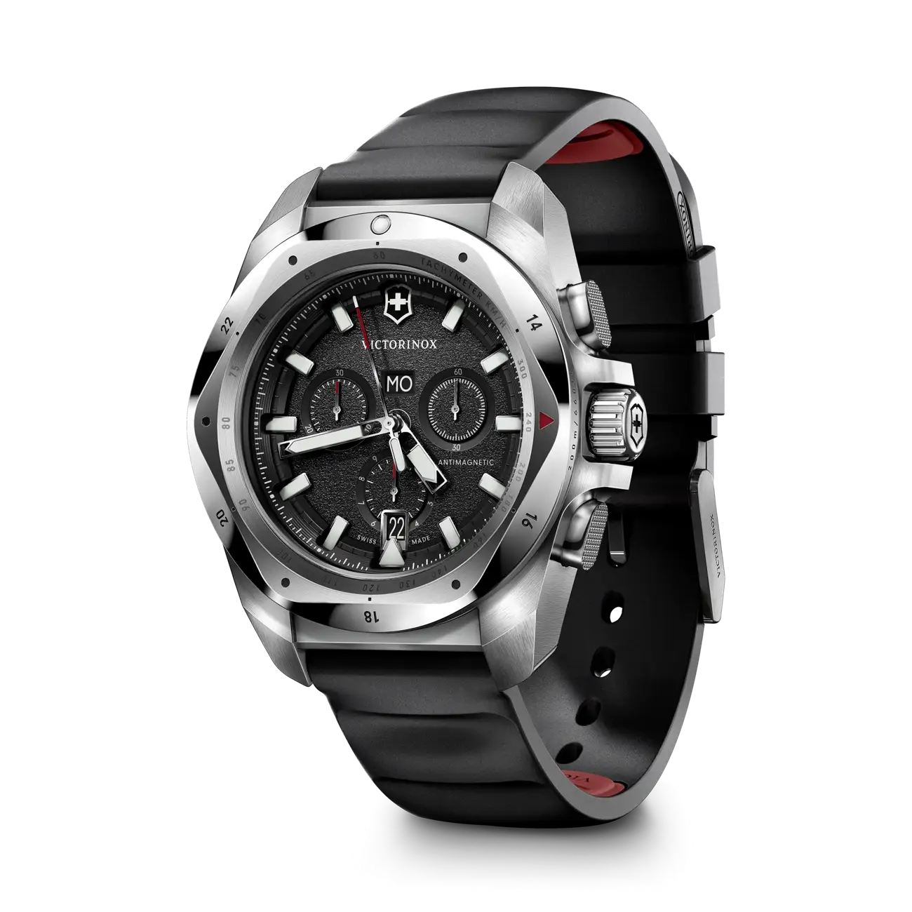 Victorinox I.N.O.X. Chronograph 43 MM SS Black Dial Watch 241983