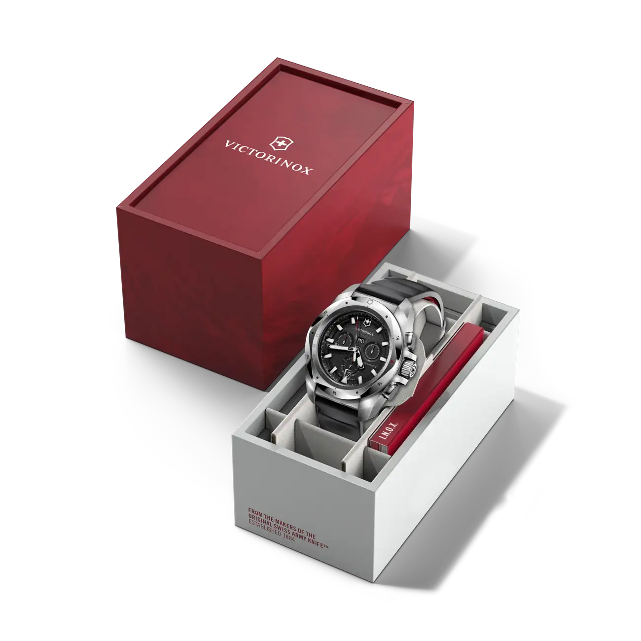 Victorinox I.N.O.X. Chronograph 43 MM SS Black Dial Watch 241983