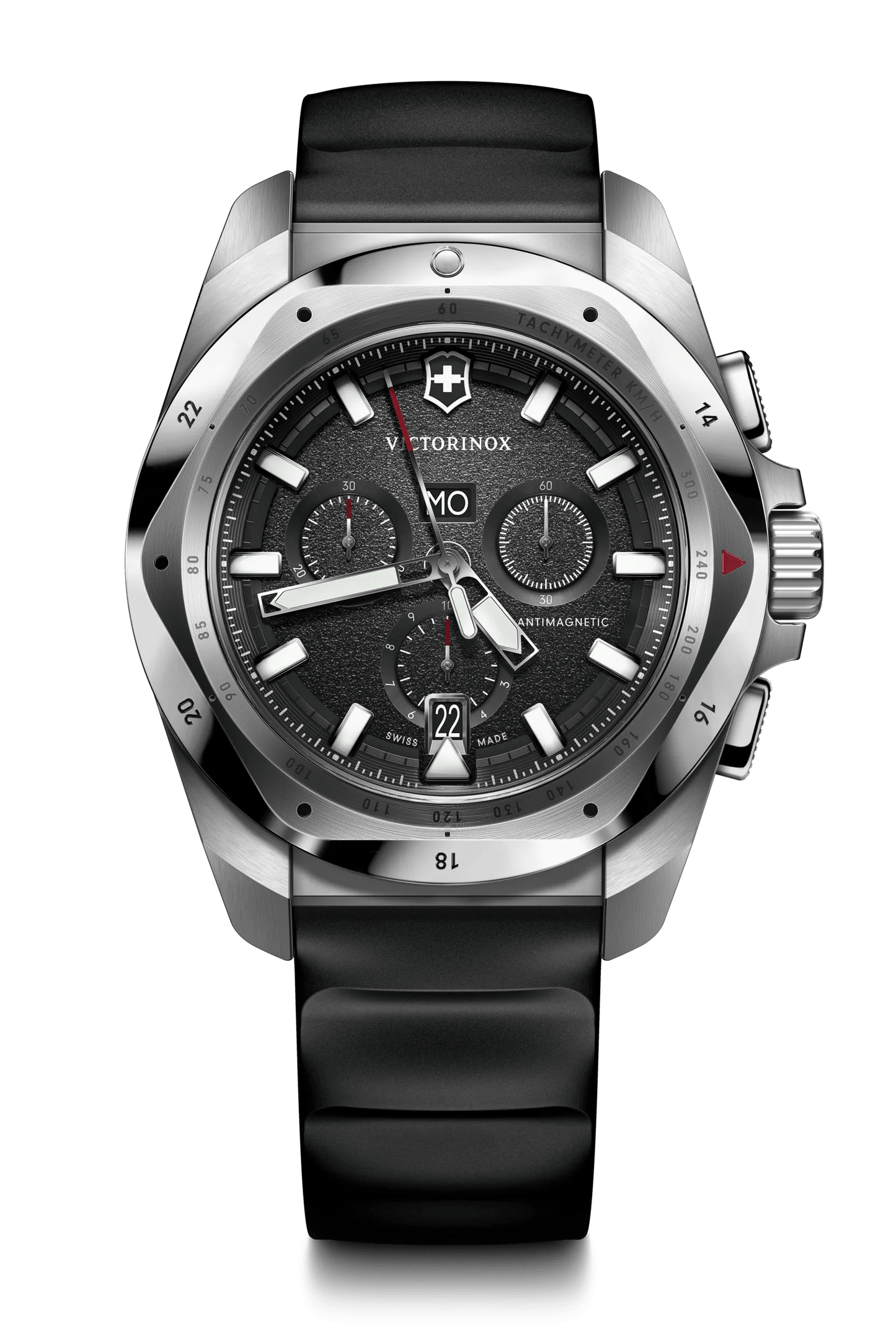 Victorinox I.N.O.X. Chronograph 43 MM SS Black Dial Watch 241983