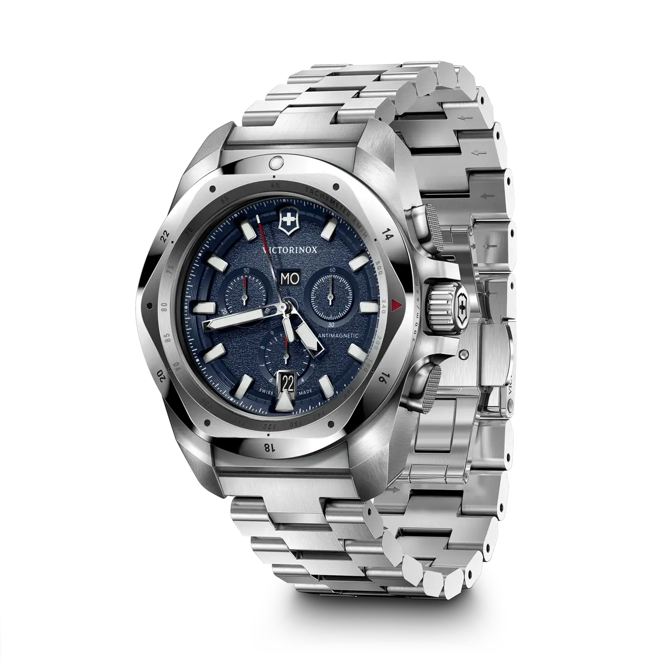 Victorinox I.N.O.X. Chronograph 43 MM SS Blue Dial Watch 241985