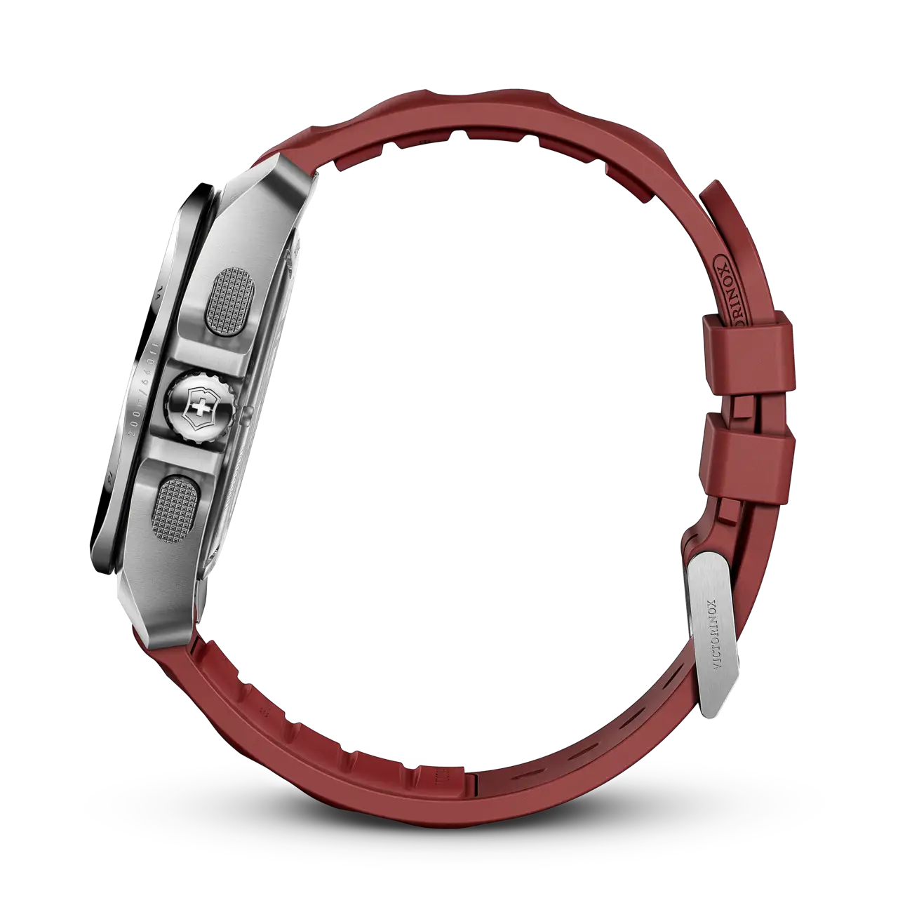 Victorinox I.N.O.X. Chronograph 43 MM Red Bracelet Red Grainy Dial Watch 241986