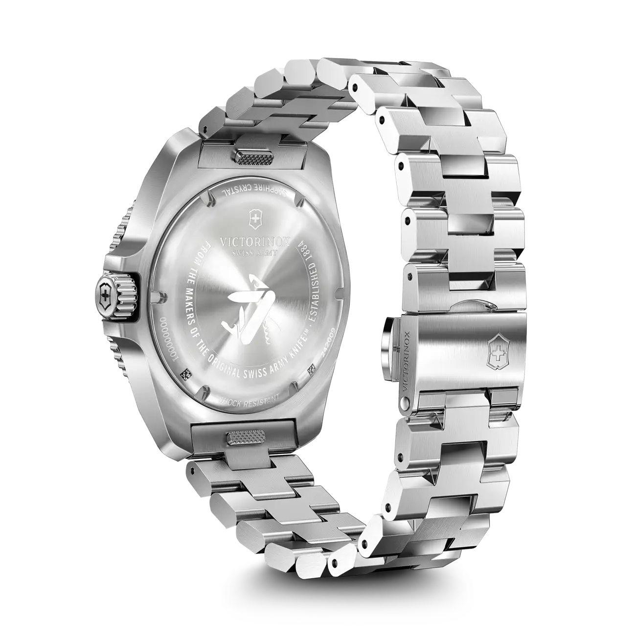 Victorinox Journey 1884 Quartz 43 MM Stainless Steel Black Grainy Dial Watch 242009