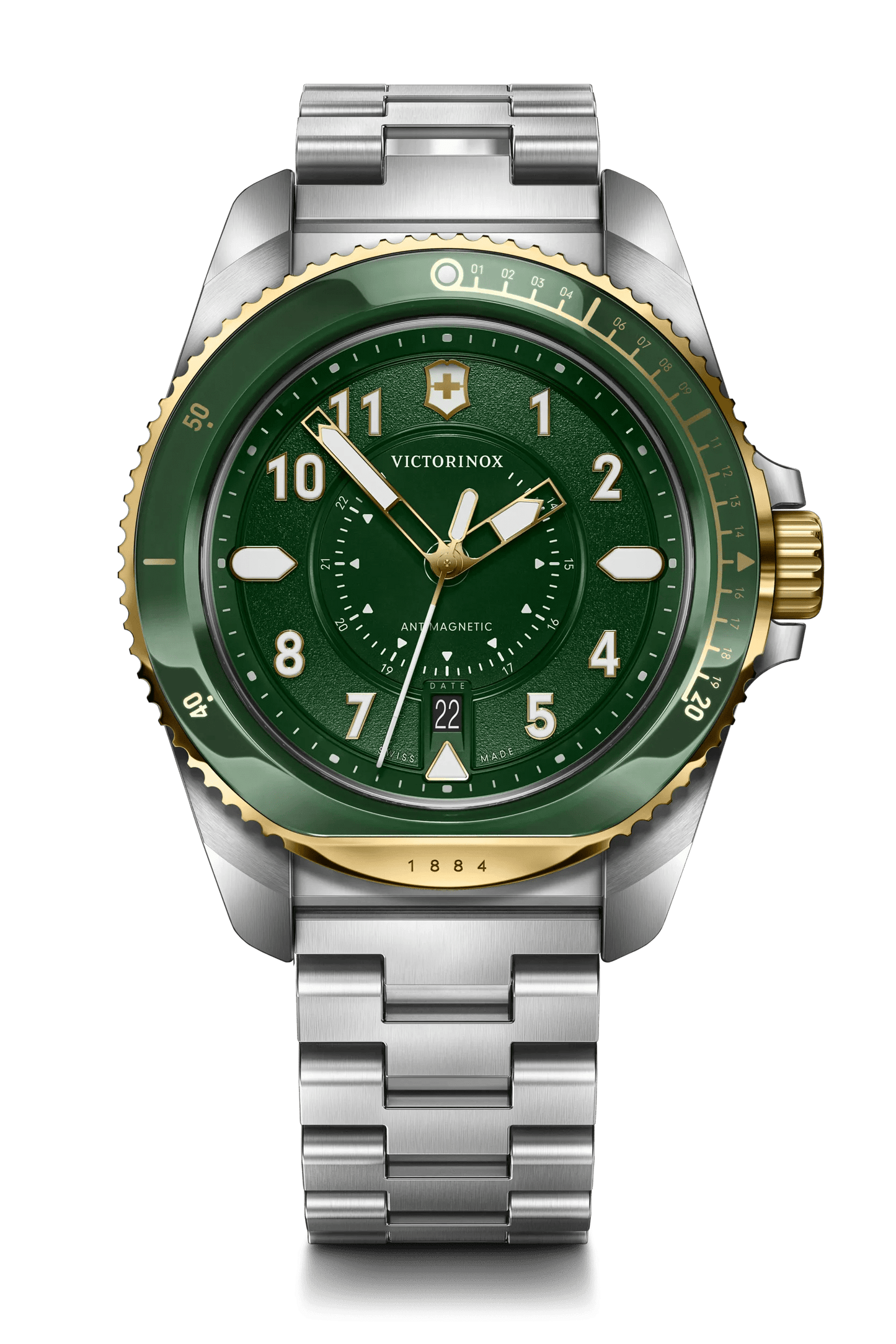 Victorinox Journey 1884 Antimagnetic Protection Quartz 43 MM SS Green Dial Watch 242012