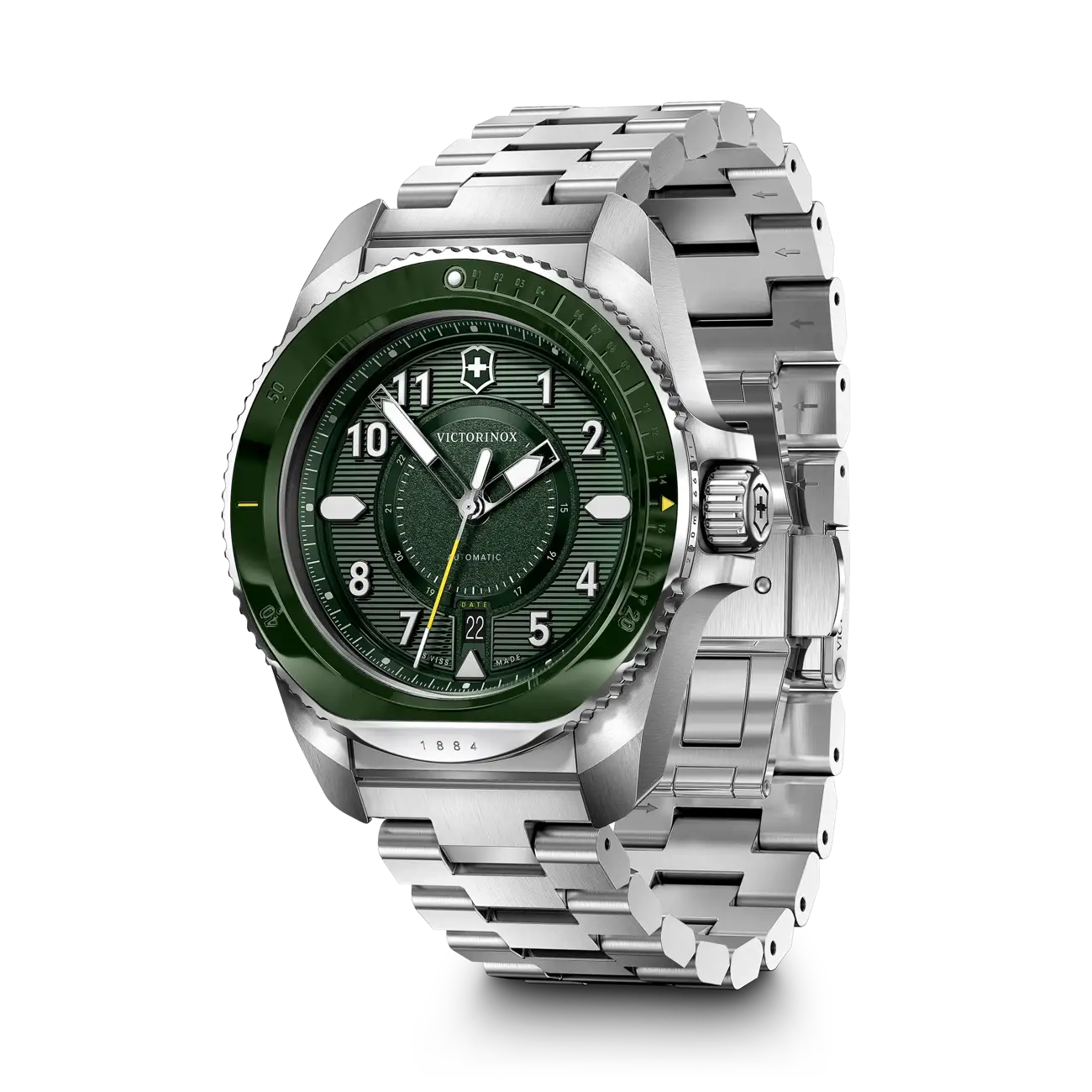Victorinox Journey 1884 Automatic 43 MM Stainless Steel Green Dial Watch 242015
