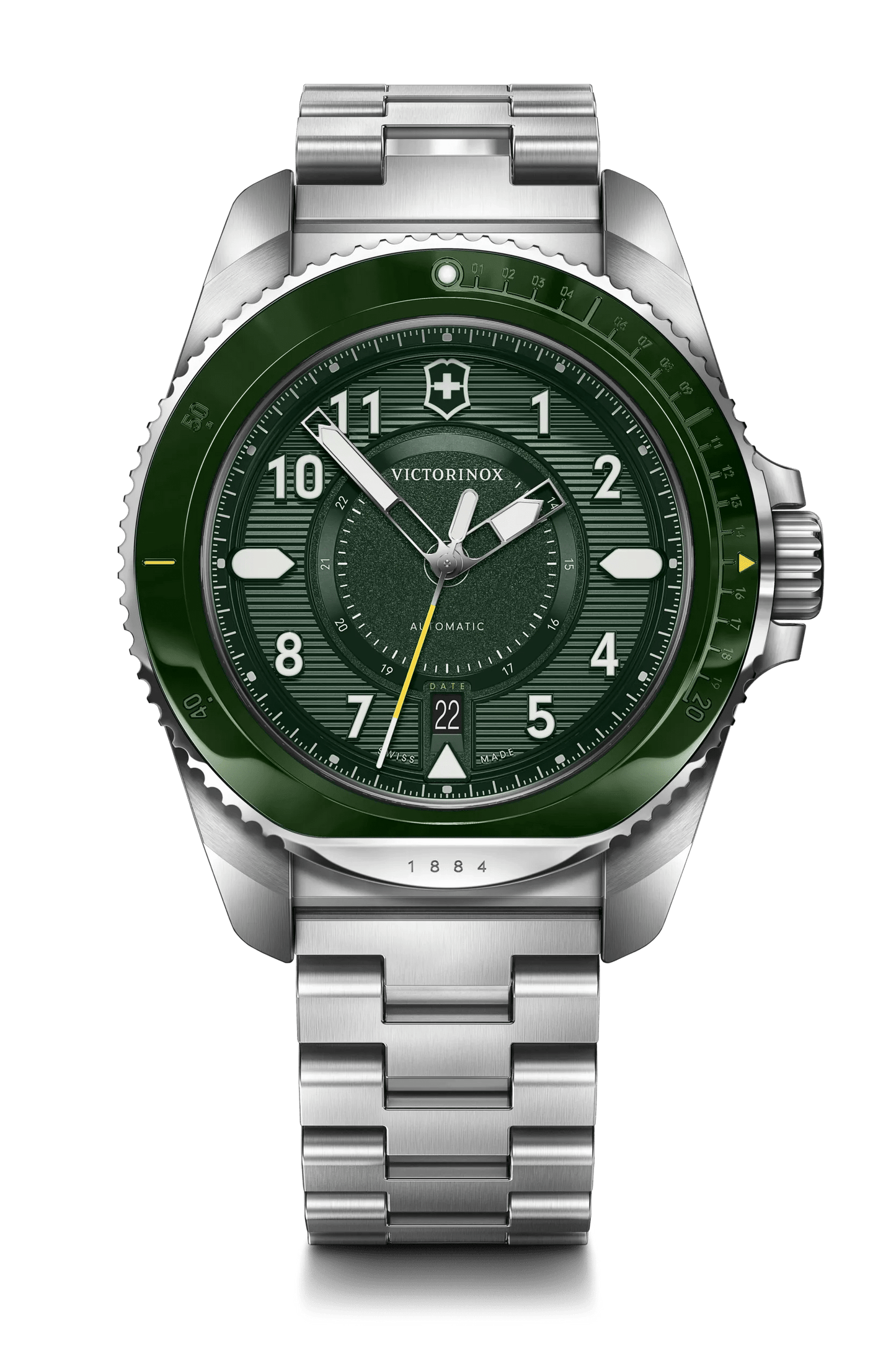 Victorinox Journey 1884 Automatic 43 MM Stainless Steel Green Dial Watch 242015