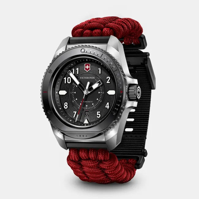 Victorinox Journey 1884 LE 43 MM SS Red Bracelet Black Dial Watch 242016.1