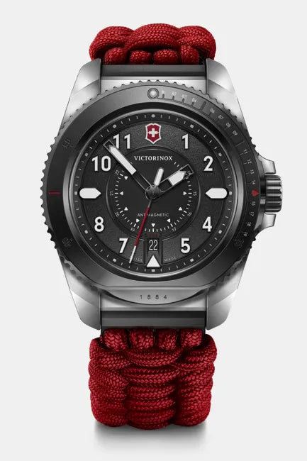 Victorinox Journey 1884 LE 43 MM SS Red Bracelet Black Dial Watch 242016.1