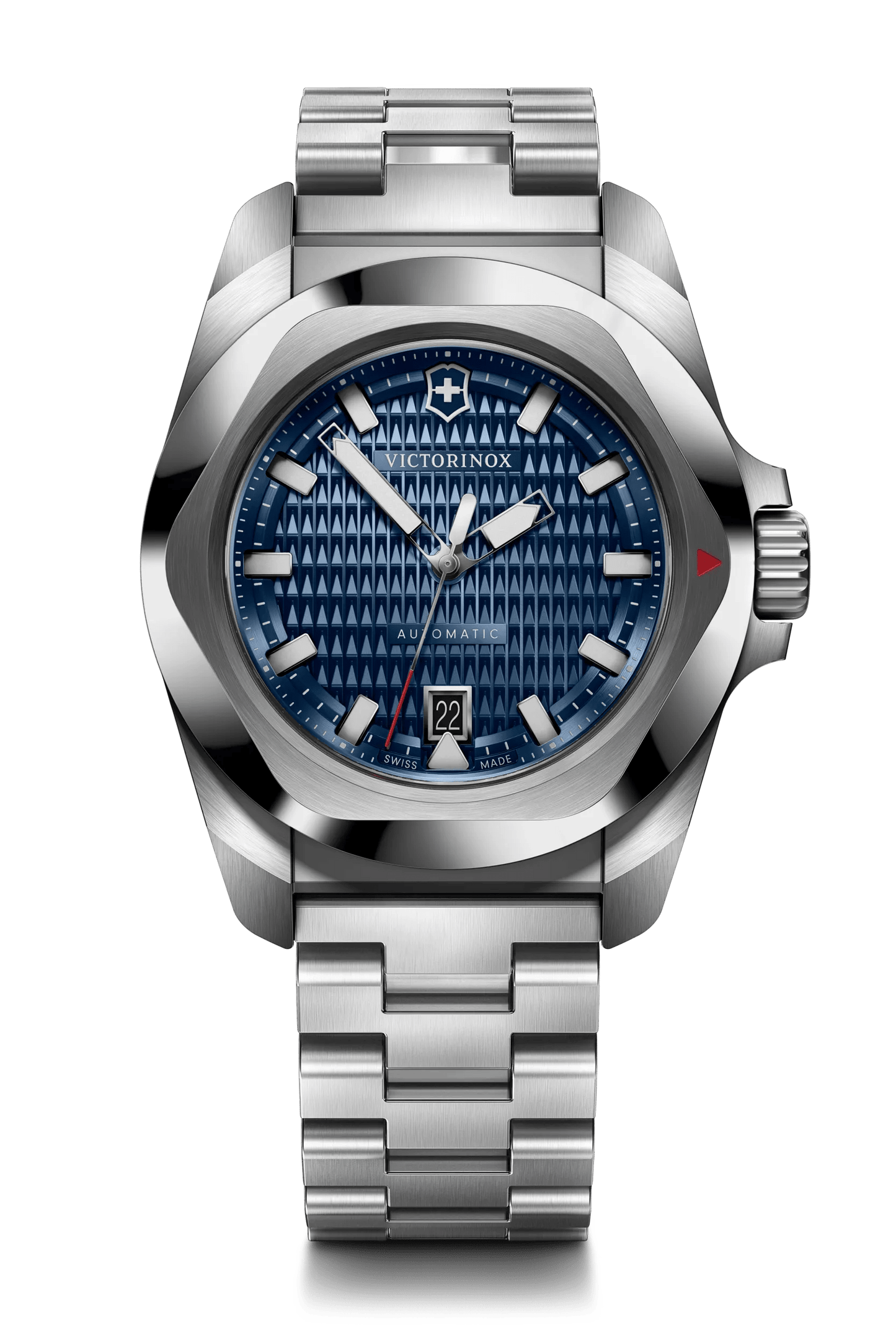 Victorinox I.N.O.X. Automatic 41 MM Silver Bracelet Blue Guilloché Dial Watch 242020