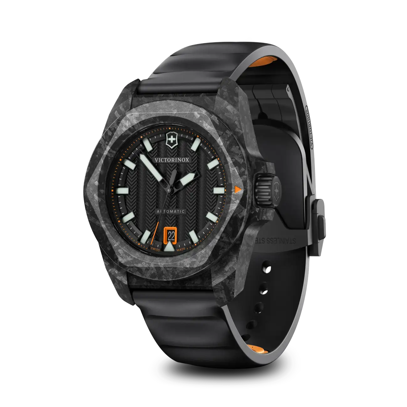 Victorinox I.N.O.X. Automatic 41 MM Black Bracelet Black Dial Watch 242023.1