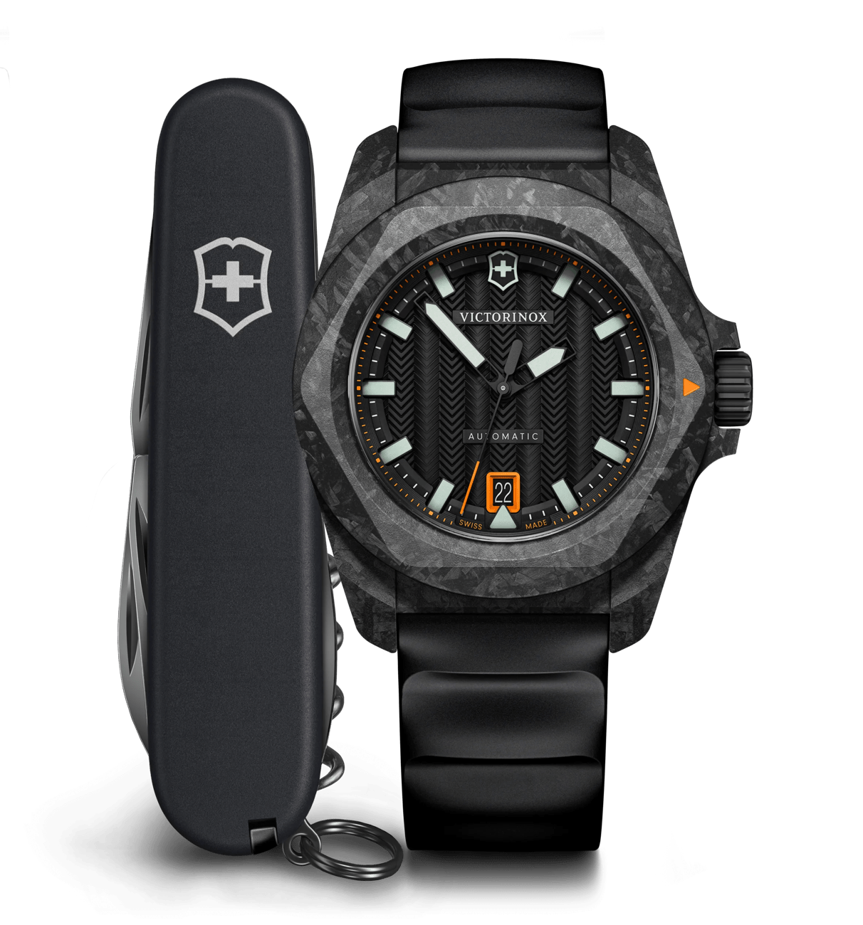 Victorinox I.N.O.X. Automatic 41 MM Black Bracelet Black Dial Watch 242023.1