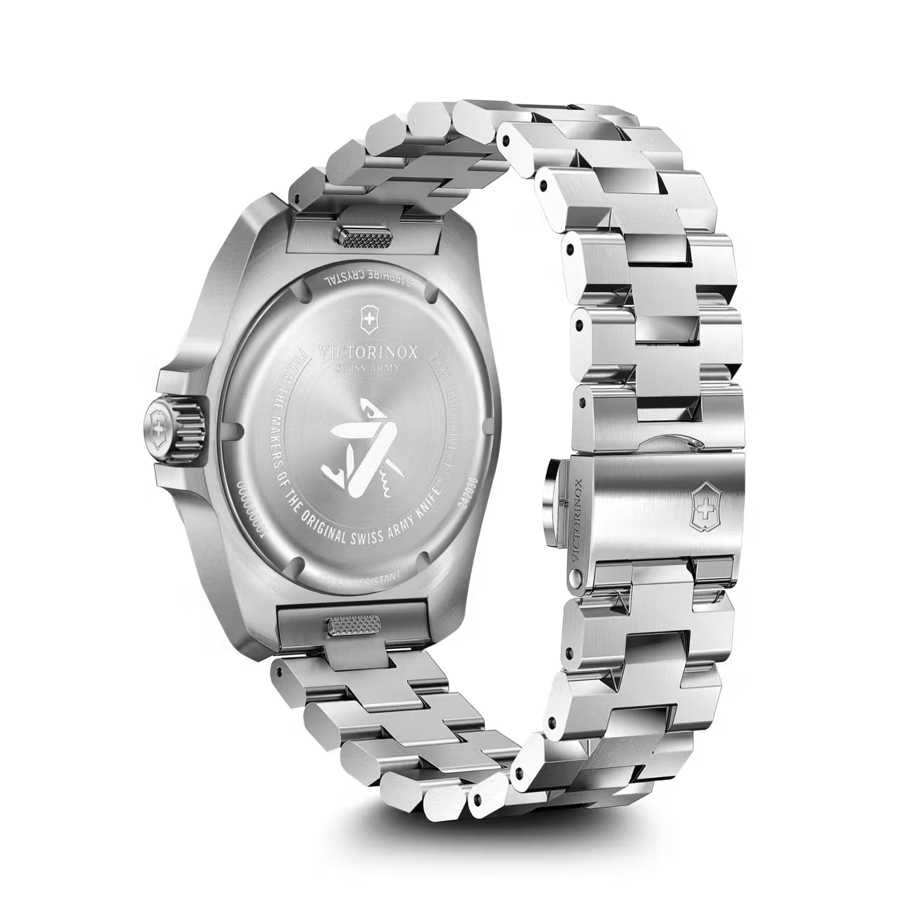 Victorinox I.N.O.X. Quartz 41 MM Stainless Steel Black Dial Watch 242030